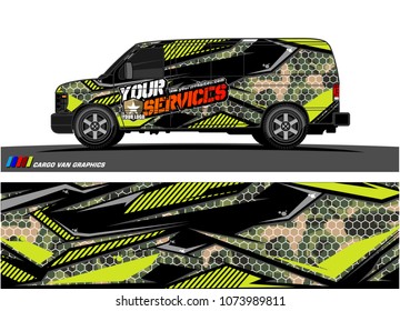 Cargo van graphic vector. abstract racing shape with modern camouflage design for vehicle vinyl wrap 
