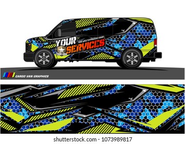 Cargo van graphic vector. abstract racing shape with modern camouflage design for vehicle vinyl wrap 
