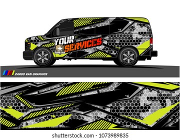 Cargo van graphic vector. abstract racing shape with modern camouflage design for vehicle vinyl wrap 
