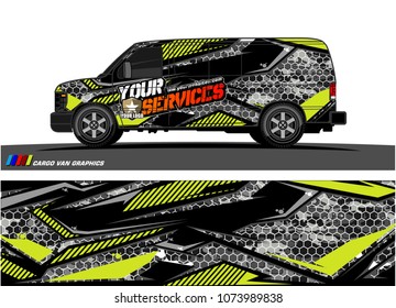Cargo van graphic vector. abstract racing shape with modern camouflage design for vehicle vinyl wrap 
