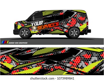 Cargo van graphic vector. abstract racing shape with modern camouflage design for vehicle vinyl wrap 
