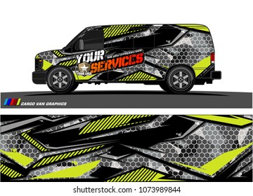 Cargo van graphic vector. abstract racing shape with modern camouflage design for vehicle vinyl wrap 
