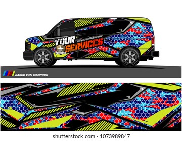 Cargo van graphic vector. abstract racing shape with modern camouflage design for vehicle vinyl wrap 
