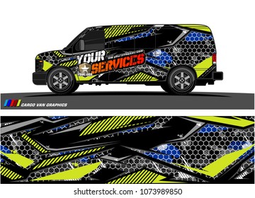Cargo van graphic vector. abstract racing shape with modern camouflage design for vehicle vinyl wrap 
