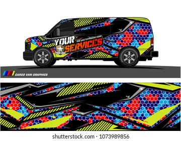 Cargo van graphic vector. abstract racing shape with modern camouflage design for vehicle vinyl wrap 
