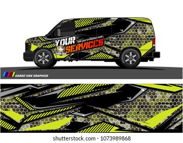 Cargo van graphic vector. abstract racing shape with modern camouflage design for vehicle vinyl wrap 
