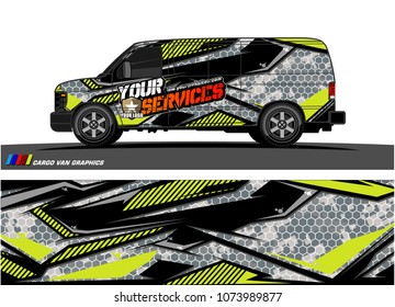 Cargo van graphic vector. abstract racing shape with modern camouflage design for vehicle vinyl wrap 
