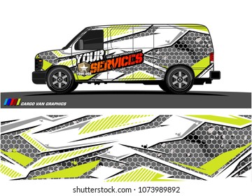 Cargo van graphic vector. abstract racing shape with modern camouflage design for vehicle vinyl wrap 
