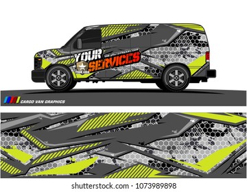 Cargo van graphic vector. abstract racing shape with modern camouflage design for vehicle vinyl wrap 
