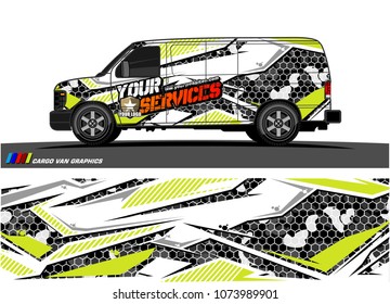 Cargo van graphic vector. abstract racing shape with modern camouflage design for vehicle vinyl wrap 
