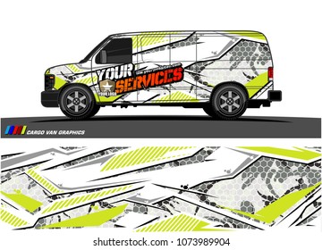 Cargo van graphic vector. abstract racing shape with modern camouflage design for vehicle vinyl wrap 
