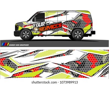Cargo van graphic vector. abstract racing shape with modern camouflage design for vehicle vinyl wrap 
