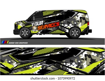 
Cargo van graphic vector. abstract racing shape with modern camouflage design for vehicle vinyl wrap 
