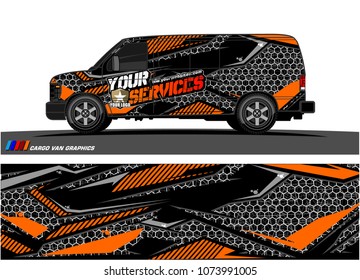 
Cargo van graphic vector. abstract racing shape with modern camouflage design for vehicle vinyl wrap 
