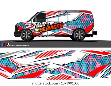 
Cargo van graphic vector. abstract racing shape with modern camouflage design for vehicle vinyl wrap 

