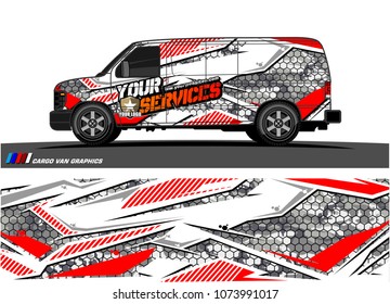 
Cargo van graphic vector. abstract racing shape with modern camouflage design for vehicle vinyl wrap 

