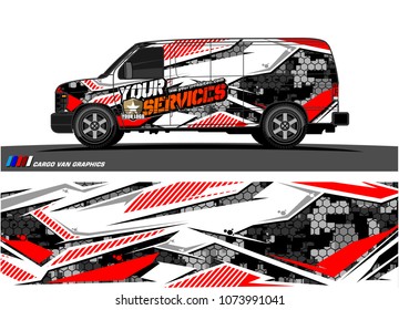 
Cargo van graphic vector. abstract racing shape with modern camouflage design for vehicle vinyl wrap 
