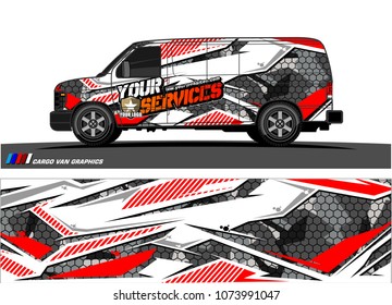 
Cargo van graphic vector. abstract racing shape with modern camouflage design for vehicle vinyl wrap 
