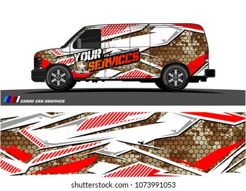 
Cargo van graphic vector. abstract racing shape with modern camouflage design for vehicle vinyl wrap 
