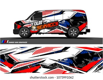 
Cargo van graphic vector. abstract racing shape with modern camouflage design for vehicle vinyl wrap 
