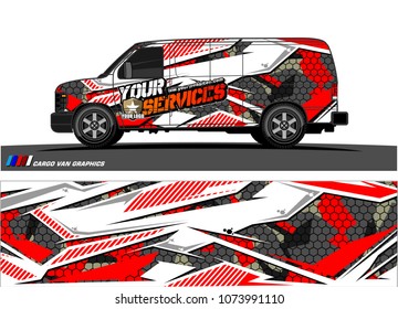 
Cargo van graphic vector. abstract racing shape with modern camouflage design for vehicle vinyl wrap 
