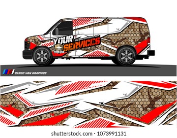 
Cargo van graphic vector. abstract racing shape with modern camouflage design for vehicle vinyl wrap 
