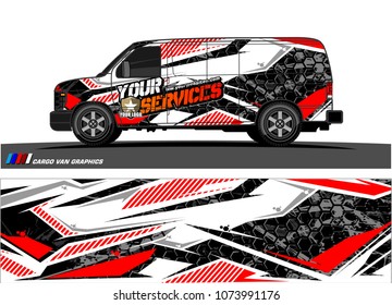
Cargo van graphic vector. abstract racing shape with modern camouflage design for vehicle vinyl wrap 
