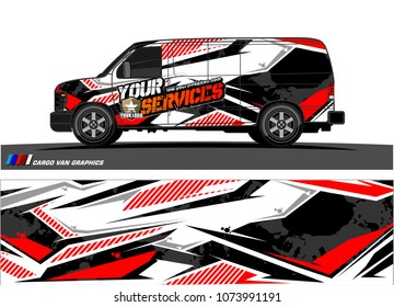
Cargo van graphic vector. abstract racing shape with modern camouflage design for vehicle vinyl wrap 
