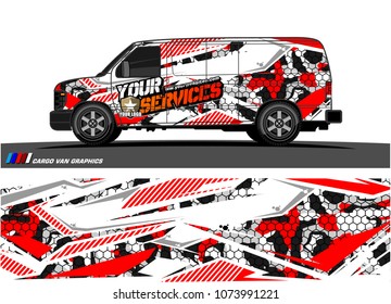 
Cargo van graphic vector. abstract racing shape with modern camouflage design for vehicle vinyl wrap 
