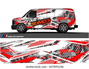 
Cargo van graphic vector. abstract racing shape with modern camouflage design for vehicle vinyl wrap 
