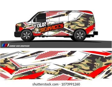 
Cargo van graphic vector. abstract racing shape with modern camouflage design for vehicle vinyl wrap 
