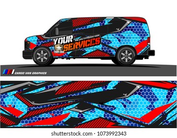 
Cargo van graphic vector. abstract racing shape with modern camouflage design for vehicle vinyl wrap 
