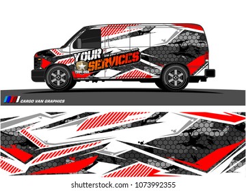 
Cargo van graphic vector. abstract racing shape with modern camouflage design for vehicle vinyl wrap 
