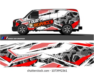 
Cargo van graphic vector. abstract racing shape with modern camouflage design for vehicle vinyl wrap 
