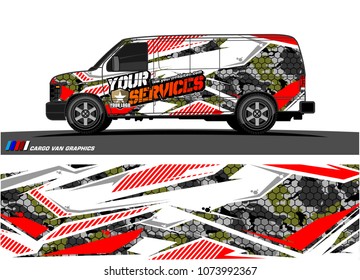 
Cargo van graphic vector. abstract racing shape with modern camouflage design for vehicle vinyl wrap 
