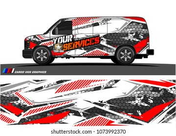 
Cargo van graphic vector. abstract racing shape with modern camouflage design for vehicle vinyl wrap 
