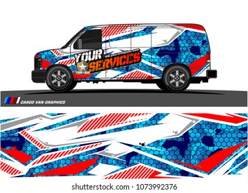 
Cargo van graphic vector. abstract racing shape with modern camouflage design for vehicle vinyl wrap 
