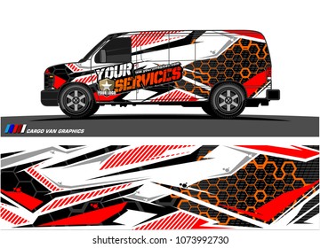 
Cargo van graphic vector. abstract racing shape with modern camouflage design for vehicle vinyl wrap 
