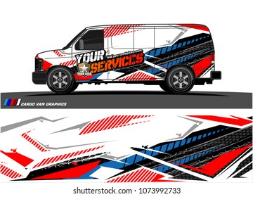 
Cargo van graphic vector. abstract racing shape with modern camouflage design for vehicle vinyl wrap 
