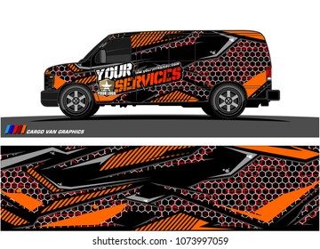 Cargo van graphic vector. abstract racing shape with modern camouflage design for vehicle vinyl wrap 

