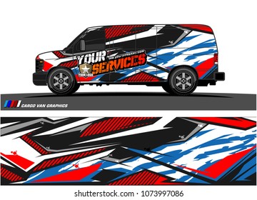 Cargo van graphic vector. abstract racing shape with modern camouflage design for vehicle vinyl wrap 

