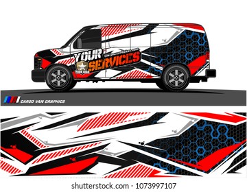Cargo van graphic vector. abstract racing shape with modern camouflage design for vehicle vinyl wrap 


