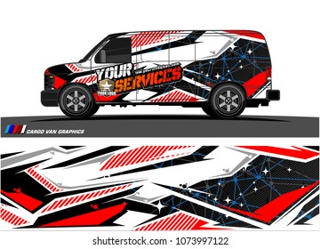 Cargo van graphic vector. abstract racing shape with modern camouflage design for vehicle vinyl wrap 

