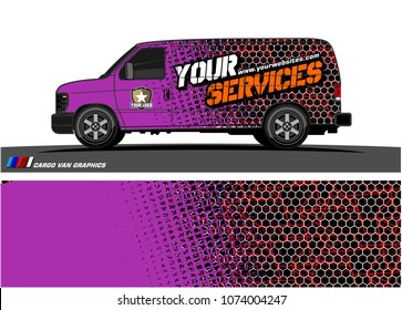 Cargo van graphic vector. abstract grunge background design for vehicle vinyl wrap 
