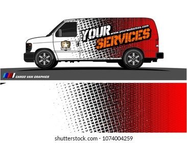 Cargo van graphic vector. abstract grunge background design for vehicle vinyl wrap 
