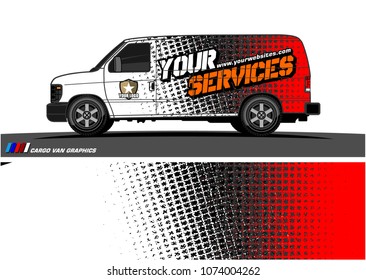 Cargo van graphic vector. abstract grunge background design for vehicle vinyl wrap 
