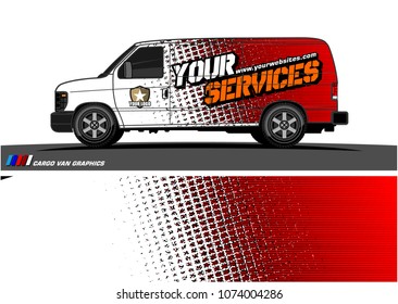 Cargo van graphic vector. abstract grunge background design for vehicle vinyl wrap 
