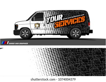 Cargo van graphic vector. abstract grunge background design for vehicle vinyl wrap 
