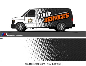 Cargo van graphic vector. abstract grunge background design for vehicle vinyl wrap 
