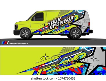 Cargo van graphic vector. abstract star shape with modern camouflage design for vehicle vinyl wrap 
